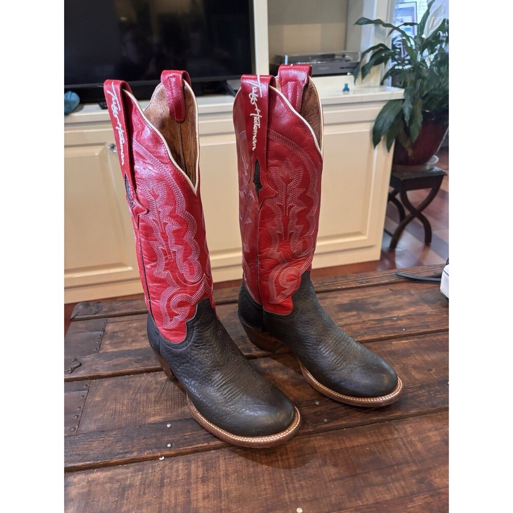 Tuff Hendeman Resistol Tall Leather Boots Size Womens 7B